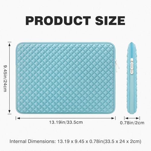 RAINYEAR 13 Inch Laptop Sleeve Shockproof Diamond Foam Padded Case, Blue | Protective Soft Fluffy Lining Case for 14'' MacBook Pro/Max 13.3" MacBook Air/Pro M1 M2 M3 M4 M5 13.3" PC Notebook Chromebook - color: Blue, size: 13"-13.3"