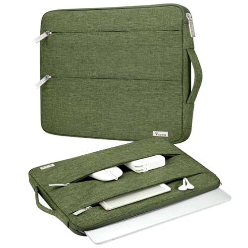 Voova Laptop Sleeve Carrying Case 14 15 Inch Compatible with MacBook Air 15 M2/M3/M4 2022-2025, MacBook Pro 15, Hp Chromebook 14, Waterproof Slim Computer Cover Bag,Army Green - color: Army Green, size: 14-15 Inch