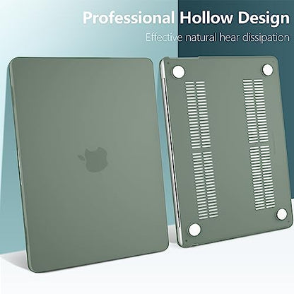 for MacBook Air 15 Inch Case M5 M4 M3 M2 (2026-2023) A3448 A3241 A3114 A2941, Protective Hard Shell Cover Compatible with Touch ID & Liquid Retina Display - Midnight Green - color: Matte Midnight Green