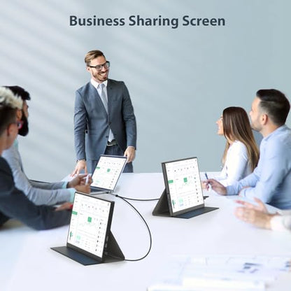10.5" Portable Monitor 1920x1280 IPS Screen, 420 nits Brightness USB C Portable Gaming Monitor for Laptop PC Phone Mac Steam Deck, with Smart Cover & Speakers, Travel Second Screen for Work