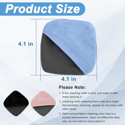 BFXM 2PCS Car Screen Cleaner, 4.1''×4.1'' Blue Microfiber Dashboard Wipes | Square Microfiber Cloth, Automotive Display Wipes,Vehicle Screen Cleaner Tool for Dashboard Display, Car Interior Tool - color: Blue& Grey