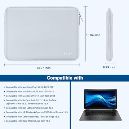 MOSISO Laptop Case 13.3 inch, 13-13.3 inch Laptop Sleeve with Small Case | Compatible with MacBook Air/Pro 13/Pro 14 M5 M4 M3 M2 M1, HP Dell ASUS Lenovo, Neoprene Computer Sleeve Bag, Baby Blue - color: Baby Blue, size: 13.3 inch