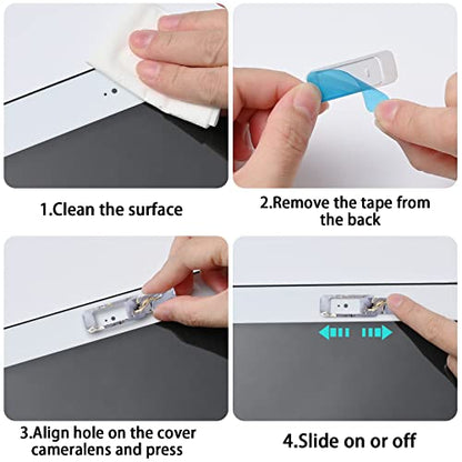 Webcam Cover, 3 Pieces, Laptop Camera Cover, Privacy Shielding Capacity is Twice as Big as The Traditional, Suitable for Computer Mobile Phones, laptops, Tablets and so on (Grey Marble) - color: Grey marble