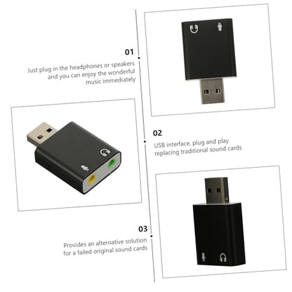 Aluminum USB External Sound Card Adapter with Channel Stereo Audio Headphone and Microphone Jack for Laptop Desktop Portable USB Audio Interface for Plug and Play Music Playback