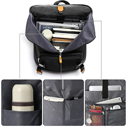 YAMTION 17" Laptop Backpack College Bookbag High School Backpack for Girls & Boys Teenagers,Backpack Business Laptop Knapsack with USB Charging Port for Women & Men - color: Black