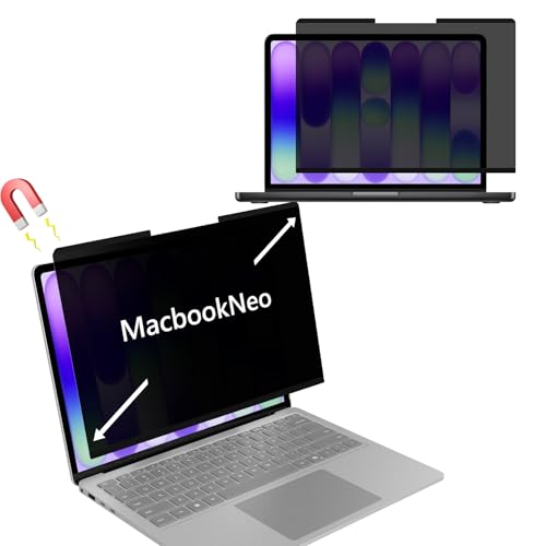 Magnetic Privacy Screen for MacBook Pro NEO 13 Inch 2026 A18, Removable Privacy Laptop Shield, Anti Glare Blue Light Anti-Spy Filter for MacBook Pro Neo 13" - size: MacBook Neo