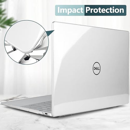 Crystal Clear Case for Dell XPS 13 Copilot+ PC 13.4" Display 2024 – Slim Lightweight Transparent Laptop Shell with Scratch-Resistant Protection, Ventilation Design, Clear - color: Clear