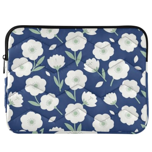 Unisex Shock Resistant Sleeve For All Season Daily Laptop Use | Smooth Sliding Zipper Daily Office Commute for Office Workers Navy Blue Mint Green - size: Large