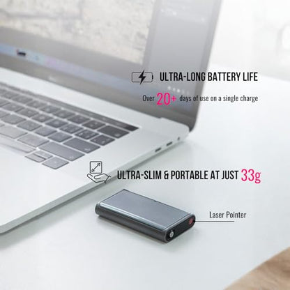 Cheerdots1 Wireless Touchpad Mouse and Presenter Laser Pointer Remote, Dual Modes Bluetooth Low Latency Mouse, Type-C Rechargeable Optical Mouse for PC/Phones/Tablets/Windows/MacOS/Android/iOS