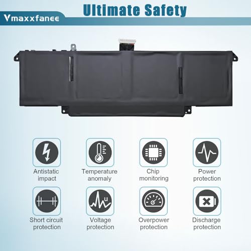 72Wh P83V9 Laptop Battery Replacement for Dell Precision 5480 5490 5470 Series Notebook YXP8T 0CDTT2 CDTT2 Black 15.4V 4442mAh - size: 10.62*3.37*0.26 inch P83V9