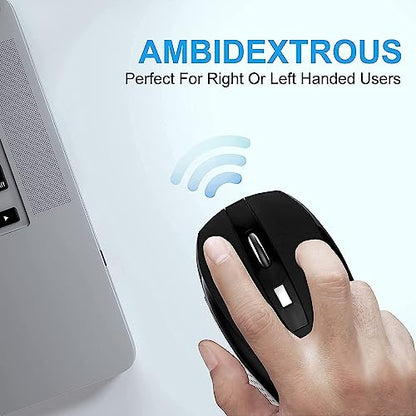 Guiheng Wireless Mouse, 2.4Ghz Wireless Computer Mouse 1200,6 Buttons with Nano Receiver for Laptop,PC,Chromebook,Computer,Notebook,Office (Battery not Included, Black) - color: black04