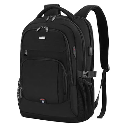17 Inch Laptop Backpack for Travel Water Resistant College Backpack for Men Women Laptop Bag with USB Charging Port,Black - color: Black-z