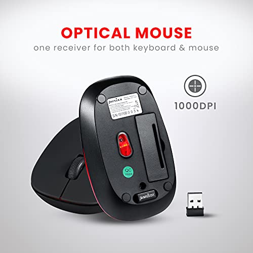 Perixx PERIDUO-712B Wireless Mini Keyboard and Mouse Set, Black, US English Layout - style: Wireless Black