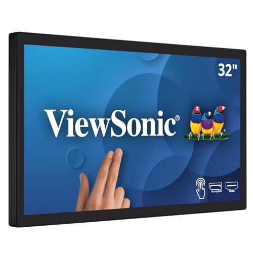 ViewSonic TD3207 32 Inch 1080p Touch Screen Monitor, 10-Point Multi-Touch for Information Kiosks and Public Displays, 7H Hardness Glass, Advanced Ergonomics, HDMI, DisplayPort, USB - style: 32-Inch
