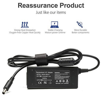 45W AC Adapter Compatible with Dell XPS 13 9333 9343 9350 9360 9370 XPS 12 9Q23 9Q33,LA45NM131 DA45NM131 Inspiron 11 3000 13 5000 7000 14 3000 5000 7000 15 3000 5000 7000 Series Laptop