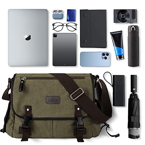 Messenger Bag Men,Waterproof Crossbody Bag,Satchel Shoulder Bag | Waterproof - color: A-smoke-cyan-canvas