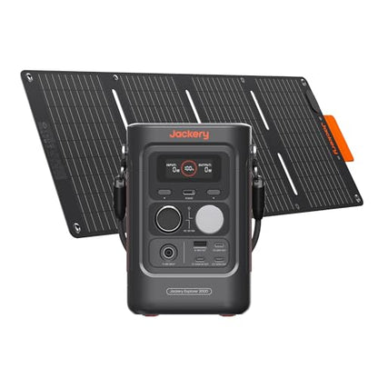 Jackery Solar Generator 300D, 288Wh LiFePO4 Portable Power Station with 40W Solar Panel, 300W DC Output, 140W USB-C Charging Cable Included, for Camping, Travel & Starlink Mini - style: E300D+40W