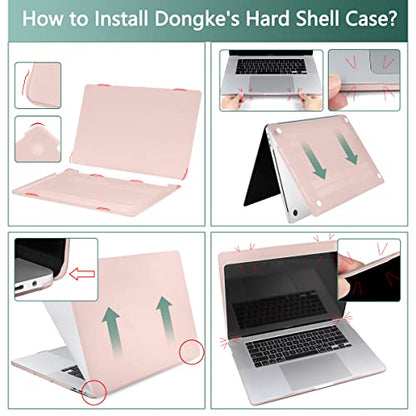 for MacBook Pro 13 inch Case 2023 2022 2021 2020 Release Model: A2338 M2/M1 A2289 A2251 with Touch Bar & Touch ID, Frosted Matte Plastic Hard Shell Case & Keyboard Cover, Chalk Pink - color: Chalk Pink