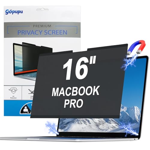 Magnetic Privacy Screen Protector Compatible with Macbook Pro 16 Inch 2021-2026 M1 M2 M3 M4 M5 Pro Max, Removable Laptop Screen Protector Privacy Screen Filter Shield Anti Glare Anti Spy - size: MacBook Pro 16 inch