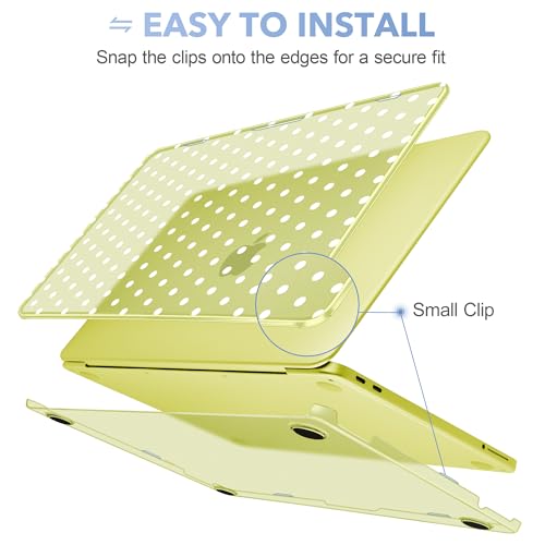 May Chen for MacBook Neo Case 13 inch 2026 | 100% Match Official Color | Pattern printing, Anti-Crack & Scratch & Fingerprint | Protective Hard Shell Cases Laptop Model A3404, Citrus - White Polka dot - color: Citrus - White Polka dot