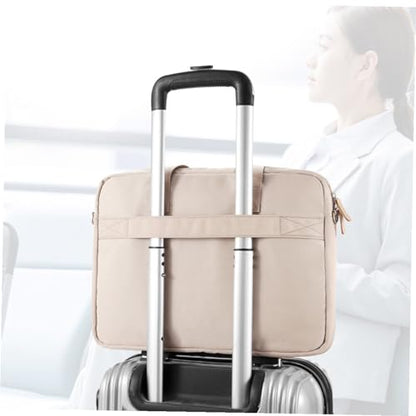 VOSAREA Portable Laptop Handheld Bag with Shoulder Strap Business Briefcase for Men and Women Lightweight Travel Case with Double Zippers Protective Pouch for Notebook Tablet and