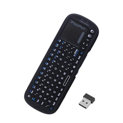 Mini Wireless Keyboard with Touchpad, Bluetooth & 2.4GHz | Touchpad • 2.4GHz USB & Bluetooth • AAA Battery Powered • USB Receiver Included
