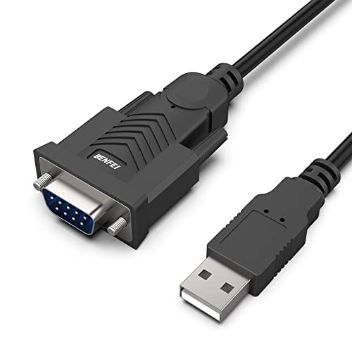 BENFEI USB to Serial Adapter, USB to RS-232 Male (9-pin) DB9 Serial Cable, Prolific Chipset, Windows 11/10/8.1/8/7, Mac OS X 10.6 and Above, 1.8M（Not VGA） - style: Male Screw