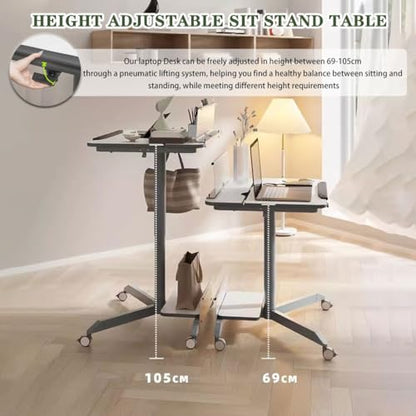 Movable Home Sofa Side Table, Computer Desk with Motherboard, Tilt Reading Desk with Bezel, Height Adjustable Stand Table