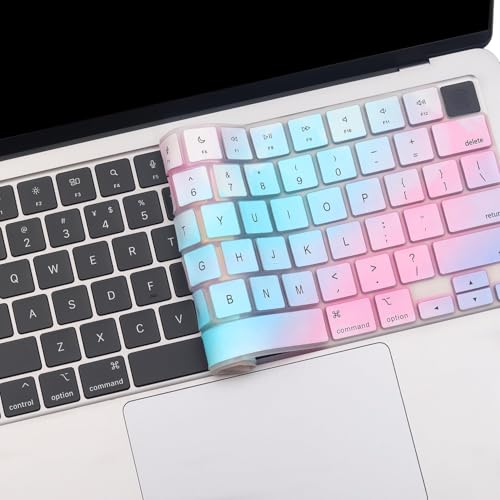 2 Pack Keyboard Cover for MacBook Pro 16" 14" M5-M1 Pro/Max A3426 A3427 A3428 A3429 A2442 A2779 A2918 A2992 A2485 A2780 A2991, MacBook Air M5-M2 13.6" 15.3" A3448 A3449 A2941 A3114 A2681 A3113 US - color: CandyColor+TPU