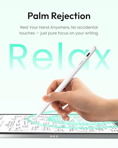 Metapen Pencil Air8 for Apple iPad 2018-2026, 10 Min Faster Charge, Palm Rejection Stylus Pen for iPad a16/11/10/9/8/7/6th Gen, Pro 12.9/11/13-inch M4/M5, Air 3/4/5/M2/M3/M4, Mini 5/6th - style: Apple pencil