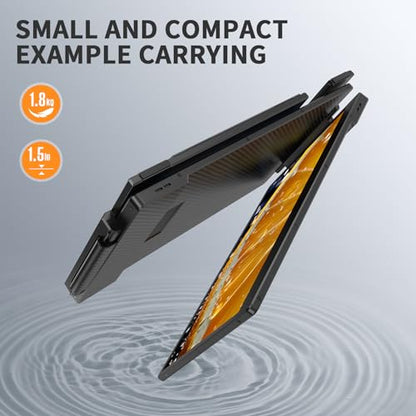 14" Laptop Screen Extender - Upgraded FHD 1080P IPS Triple Portable Monitor: 300% More Efficient, Ultra-Slim Travel Display for 13-17.3" Laptops,with Stand Plug & Play for Windows/Chrome/Mac