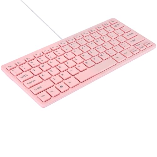 MCSaite Mini Wired Pink Keyboard - with Keyboard Cover Computer keypad for Laptop MAC Windows 10/8 / 7 / Vista/XP (Pink+Keyboard Film)