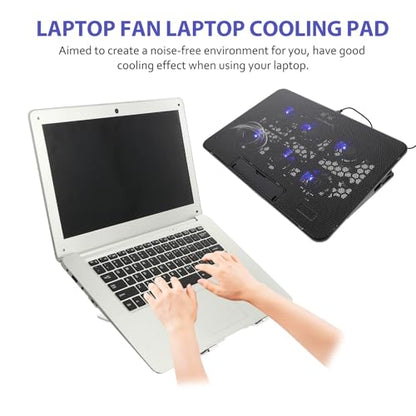 jojofuny Laptop Cooling Pad with 6 Fans, 15.6-inch Quiet Laptop Cooler Stand, Black Cooling Stand for Gaming and Office Use