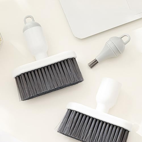 1 Pack 2 in 1 Keyboard Cleaning Brush,Soft Bristle Scraper Crevice Cleaner for Laptops,Keyboards,Window Tracks,Narrow Gaps,Portable Dust Removal Tool for Home Office - color: White