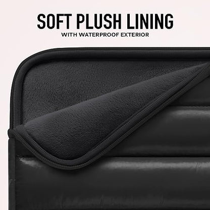 Vandel The Original Puffy Laptop Sleeve 13-14 Inch, Laptop Sleeve for Women | Protective Carrying Case Cover for MacBook Pro 14 in, MacBook Air 13 Inch, iPad Pro 12.9, Dell, Asus, HP - color: e. Shiny Black