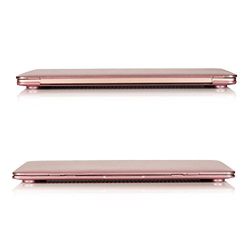 RUBAN Case Compatible with MacBook 12 Inch A1534 - Slim Snap On Hard Shell Protective Cover and Keyboard Cover, Rose Gold - color: Rose Gold