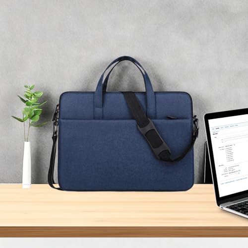 14.96" Water-Resistant Messenger & Shoulder Bag - Protective Laptop Case for 1 Zipper Pockets - color: Blue