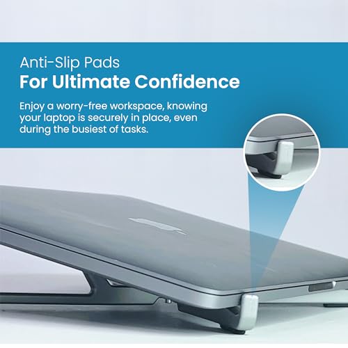 Portable Laptop Stand - Adjustable Foldable Riser, 10-16" (Blue) - color: Blue