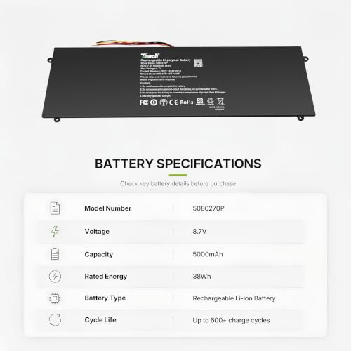 Tanch 5080270P Laptop Battery for Jumper Ezbook S4 S5 4982229P