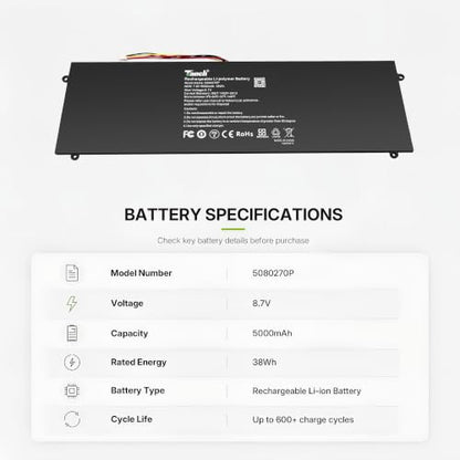 Tanch 5080270P Laptop Battery for Jumper Ezbook S4 S5 4982229P
