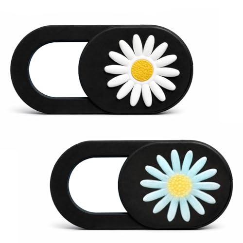 3 Pack Floral Pattern Webcam Cover Slide, Cute Ultra-Thin Laptop & Phone Camera Privacy Blocker for Chromebook,Computer,iPhone,Tablet and Smartphone (Multicolor)
