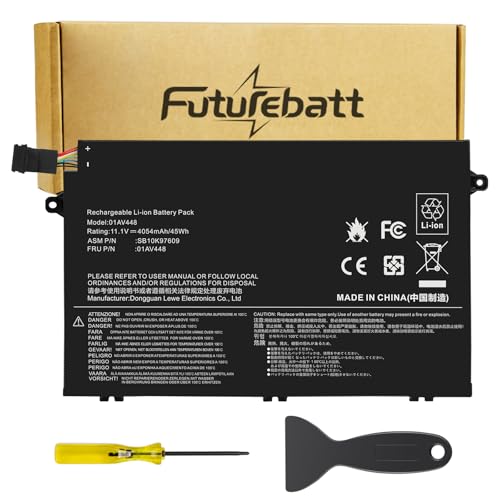 Futurebatt 01AV448 01AV445 L17C3P51 SB10K97609 Laptop Battery Replacement for Lenovo ThinkPad E480 E485 E495 E580 E585 E490 E590 E595 E14 E15 Series L17M3P52 01AV447 01AV446 L17L3P51 L17M3P51 - size: 01AV448 8.90 4.88 0.67in