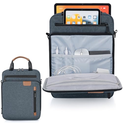 TORIBIO 13 Inch Tablet Sleeve Bag Padded Protective Travel Carrying Case | Fits 13" iPad Air M4 M3 M2, iPad Pro M5 M4 M2 M1, Samsung Galaxy Tab S9 FE+/S9+/S8+/S7 FE/S7+ 12.4" Surface Laptop Go 12.4" - color: Blue, size: 12.9 Inch
