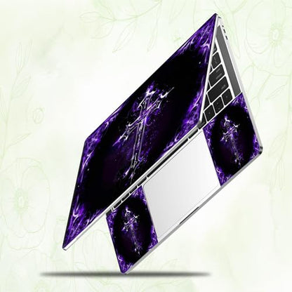 Laptop Skin Sticker Decal, Universal Reusable Vinyl Laptop Cover for 12" 13" 13.3" 14" 15" 15.4" 15.6" Notebook PC, Reusable Waterproof Scratch-Resistant with 2 Wrist Pads,Christian Jesus Cross - color: Christian Jesus Cross