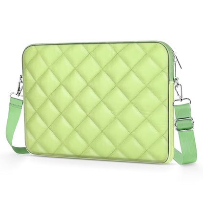 Puffy Quilted Laptop Sleeve with a Removable Shoulder Strap Compatible with MacBook Air 13 inch M2 A2681 M1 A2337 A2179 A1932 2023-2018/Pro 13 M2 M1 A2338 A2251 A2289 A2159 A1989 A1706 A1708 - color: Sleeve - Green, size: 13 inch