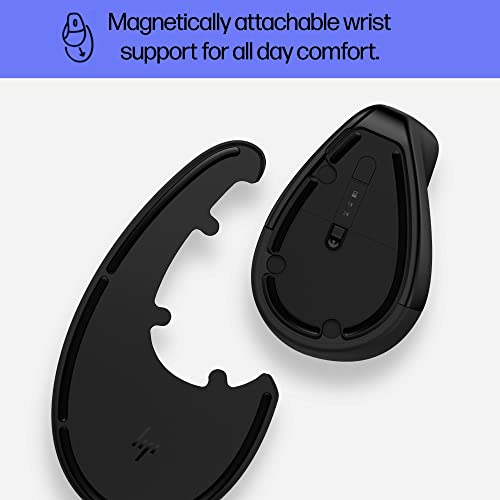 HP 920 Ergonomic Vertical Mouse Wireless Bluetooth 5.3 & USB Dongle, 5 Programmable Buttons, 16 Week Battery, Multi-Device, Multi-OS - style: Vertical Ergo
