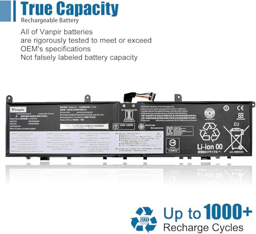 L17C4P72 Laptop Battery,15.36V 80Wh 5235mAh Compatible with Lenovo ThinkPad X1 Extreme 1st Gen/2nd Gen ThinkPad P1 1st Gen/2nd Gen Series L17M4P72 01AY968 01AY969 L18M4P71 01YU911 5B10V98091 - size: 12.4*3.15*0.28 inch L17C4P72
