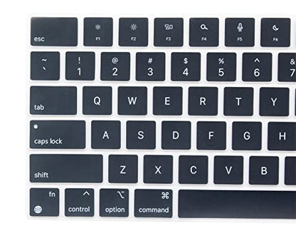 Keyboard Skin Compatible for MacBook Air 15.3" 13.6" M5 M4 M3 M2 A3448 A3241 A3114 A2941 A3449 A3240 A3113 A2681, MacBook Pro 14 16 inch M5 M4 M3 M2 M1 A3426 A3427 A3434, 2026 MacBook Neo 13" (Black) - color: Black
