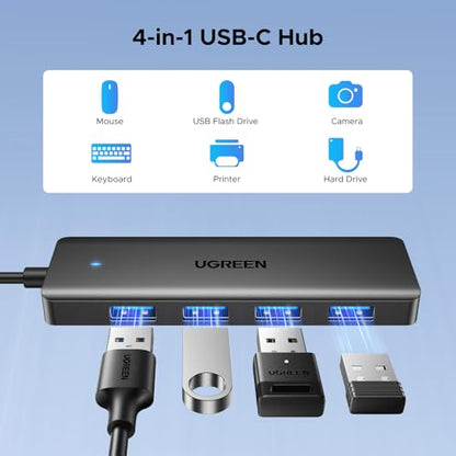 UGREEN USB C Hub, 4 Ports USB A Splitter Ultra-Slim USB Expander for Mouse, Keyboard, Flash Drive, U Disk, Printer Compatible with Laptop, Desktop PC, Xbox, PS5, and More 3.3FT - size: 3.3FT, style: USB-C