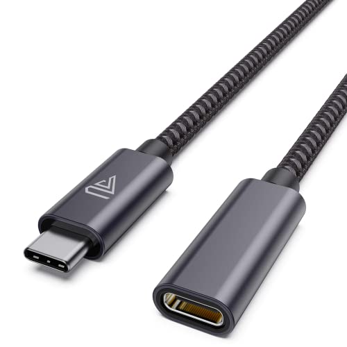 USB C Extension Cable (20Gbps/240W/1.5FT/0.5M) | 4K@60Hz USB 3.2 Type C Male to Female Extension Charging & Sync for iPhone Pixel PSVR2 MacBook/ iPad Dell XPS Grey - color: Grey, size: 1.5ft*1